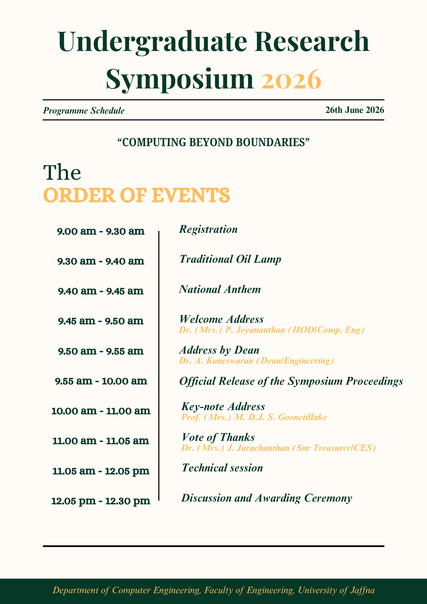 Symposium Agenda